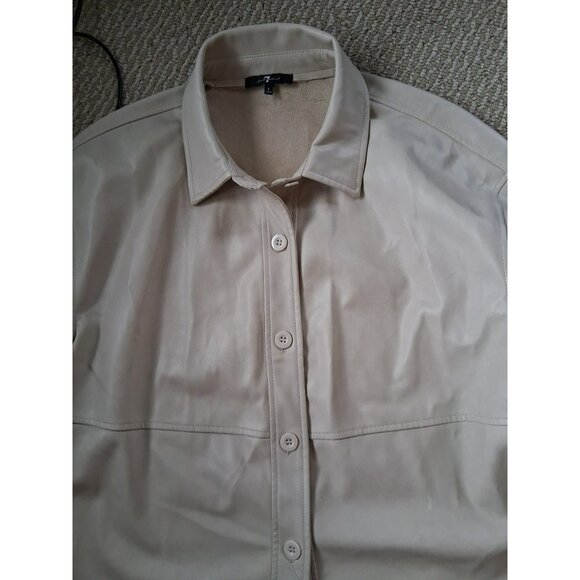 7 For All Mankind Women's Cropped Cream Jacket Size M - Picture 2 of 4